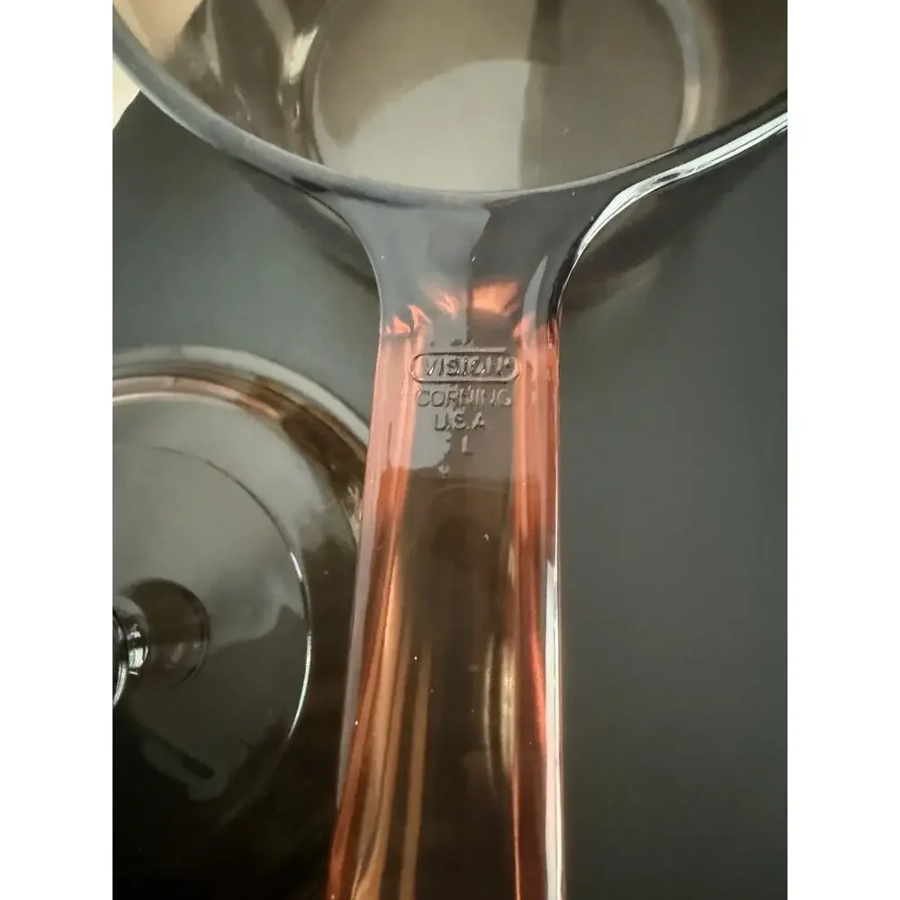 Vintage Corning Ware Visions Amber 1 Liter Saucepan With Lid